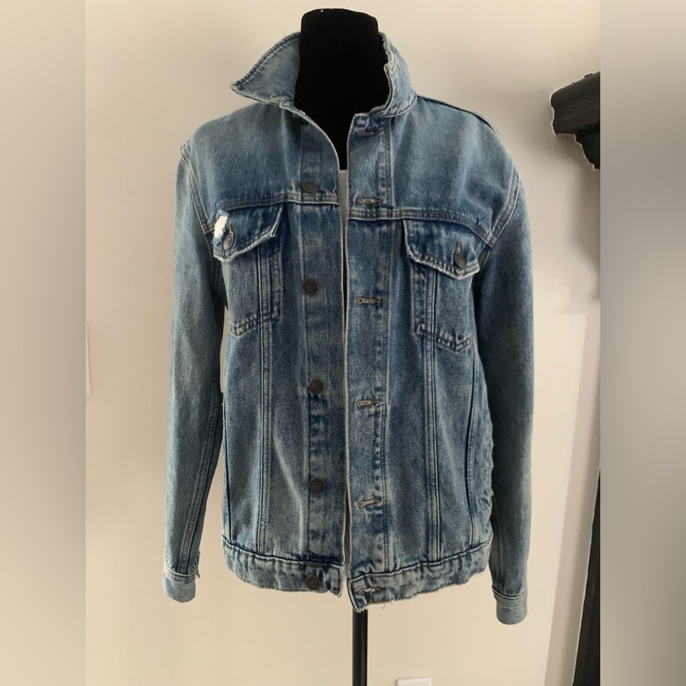 H&M oversized graphic Jean Jacket